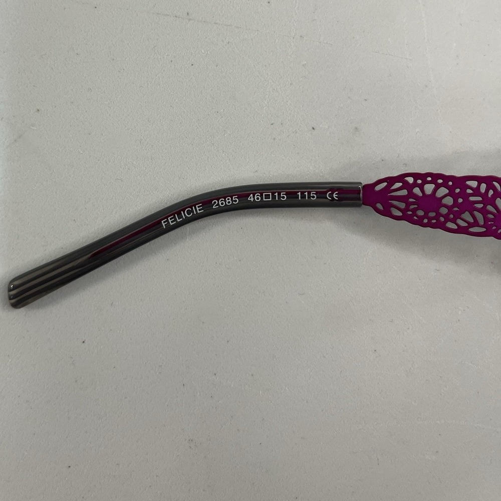 JF Rey Felicia Womens Eyeglass Frame 2685 Floral Metal Plastic 46 15 115 New - Picture 5 of 6